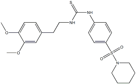 N-(3,4-dimethoxyphenethyl)-N'-[4-(piperidinosulfonyl)phenyl]thiourea 结构式