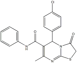 5-(4-chlorophenyl)-7-methyl-3-oxo-N-phenyl-2,3-dihydro-5H-[1,3]thiazolo[3,2-a]pyrimidine-6-carboxamide 结构式
