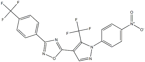 5-[1-(4-nitrophenyl)-5-(trifluoromethyl)-1H-pyrazol-4-yl]-3-[4-(trifluoromethyl)phenyl]-1,2,4-oxadiazole 结构式