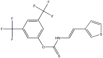 3,5-di(trifluoromethyl)phenyl {[2-(3-thienyl)vinyl]amino}methanethioate 结构式