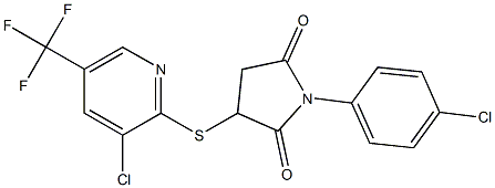 1-(4-chlorophenyl)-3-{[3-chloro-5-(trifluoromethyl)-2-pyridinyl]sulfanyl}dihydro-1H-pyrrole-2,5-dione 结构式