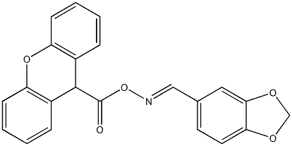 9-({[(1,3-benzodioxol-5-ylmethylene)amino]oxy}carbonyl)-9H-xanthene 结构式