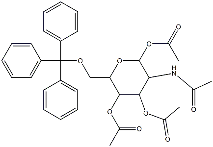 3-(acetylamino)-2,5-di(acetyloxy)-6-[(trityloxy)methyl]tetrahydro-2H-pyran-4-yl acetate 结构式