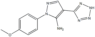 1-(4-methoxyphenyl)-4-(2H-1,2,3,4-tetraazol-5-yl)-1H-pyrazol-5-amine 结构式