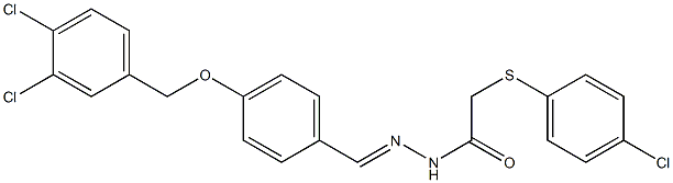 2-[(4-chlorophenyl)sulfanyl]-N'-((E)-{4-[(3,4-dichlorobenzyl)oxy]phenyl}methylidene)acetohydrazide 结构式