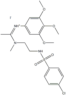 N-{(Z)-1-[(2-{[(4-chlorophenyl)sulfonyl]amino}ethyl)(methyl)amino]ethylidene}-3,4,5-trimethoxybenzenaminium iodide 结构式