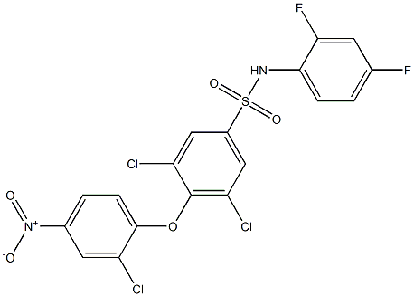 N1-(2,4-difluorophenyl)-3,5-dichloro-4-(2-chloro-4-nitrophenoxy)benzene-1-sulfonamide 结构式