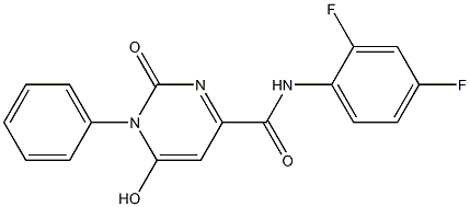 N-(2,4-difluorophenyl)-6-hydroxy-2-oxo-1-phenyl-1,2-dihydro-4-pyrimidinecarboxamide 结构式