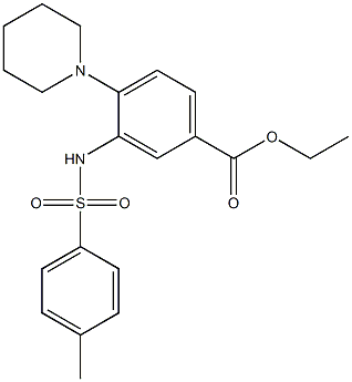 ethyl 3-{[(4-methylphenyl)sulfonyl]amino}-4-piperidinobenzoate 结构式