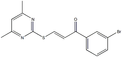 1-(3-bromophenyl)-3-[(4,6-dimethylpyrimidin-2-yl)thio]prop-2-en-1-one 结构式