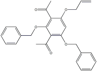 1-[3-acetyl-4-(allyloxy)-2,6-di(benzyloxy)phenyl]ethan-1-one 结构式