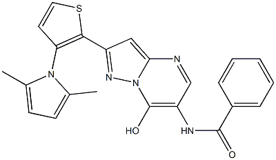 N-{2-[3-(2,5-dimethyl-1H-pyrrol-1-yl)-2-thienyl]-7-hydroxypyrazolo[1,5-a]pyrimidin-6-yl}benzenecarboxamide 结构式