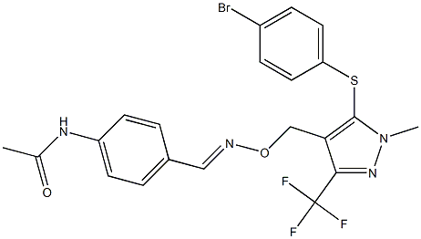 N-{4-[({[5-[(4-bromophenyl)sulfanyl]-1-methyl-3-(trifluoromethyl)-1H-pyrazol-4-yl]methoxy}imino)methyl]phenyl}acetamide 结构式