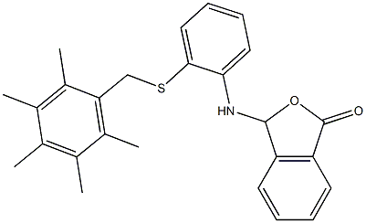 3-{2-[(2,3,4,5,6-pentamethylbenzyl)thio]anilino}-1,3-dihydroisobenzofuran-1-one 结构式