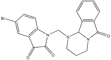 5-bromo-1-[(6-oxo-1,2,3,4,6,10b-hexahydropyrimido[2,1-a]isoindol-1-yl)methy l]indoline-2,3-dione 结构式