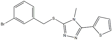 3-[(3-bromobenzyl)sulfanyl]-4-methyl-5-(2-thienyl)-4H-1,2,4-triazole 结构式