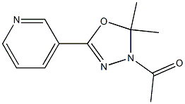1-[2,2-dimethyl-5-(3-pyridyl)-2,3-dihydro-1,3,4-oxadiazol-3-yl]ethan-1-one 结构式