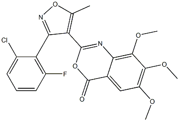 2-[3-(2-chloro-6-fluorophenyl)-5-methylisoxazol-4-yl]-6,7,8-trimethoxy-4H-3,1-benzoxazin-4-one 结构式