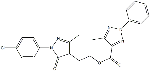 2-[1-(4-chlorophenyl)-3-methyl-5-oxo-4,5-dihydro-1H-pyrazol-4-yl]ethyl 5-methyl-2-phenyl-2H-1,2,3-triazole-4-carboxylate 结构式