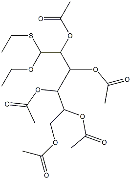 2,3-di(acetyloxy)-1-[1,2-di(acetyloxy)ethyl]-4-ethoxy-4-(ethylthio)butyl acetate 结构式