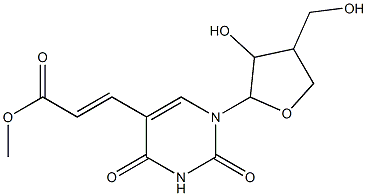 methyl 3-{1-[3-hydroxy-4-(hydroxymethyl)tetrahydrofuran-2-yl]-2,4-dioxo-1,2,3,4-tetrahydropyrimidin-5-yl}acrylate 结构式