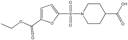 1-{[5-(ethoxycarbonyl)-2-furyl]sulfonyl}piperidine-4-carboxylic acid 结构式