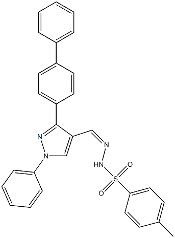 N'-[(Z)-(3-[1,1'-biphenyl]-4-yl-1-phenyl-1H-pyrazol-4-yl)methylidene]-4-methylbenzenesulfonohydrazide 结构式