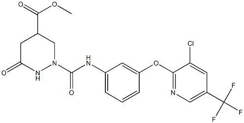 methyl 2-[(3-{[3-chloro-5-(trifluoromethyl)-2-pyridinyl]oxy}anilino)carbonyl]-6-oxohexahydro-4-pyridazinecarboxylate 结构式