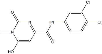 N-(3,4-dichlorophenyl)-6-hydroxy-1-methyl-2-oxo-1,2-dihydro-4-pyrimidinecarboxamide 结构式