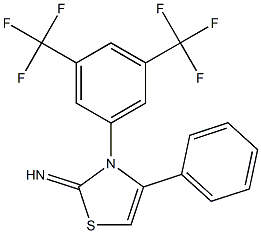 3-[3,5-di(trifluoromethyl)phenyl]-4-phenyl-2,3-dihydro-1,3-thiazol-2-imine 结构式