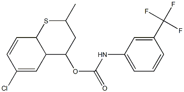 6-chloro-2-methyl-3,4,4a,8a-tetrahydro-2H-thiochromen-4-yl N-[3-(trifluoromethyl)phenyl]carbamate 结构式