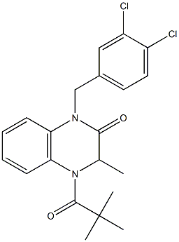 1-(3,4-dichlorobenzyl)-4-(2,2-dimethylpropanoyl)-3-methyl-3,4-dihydro-2(1H)-quinoxalinone 结构式