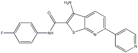 3-amino-N-(4-fluorophenyl)-6-(4-pyridinyl)thieno[2,3-b]pyridine-2-carboxamide 结构式