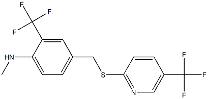 N-methyl-2-(trifluoromethyl)-4-({[5-(trifluoromethyl)-2-pyridinyl]sulfanyl}methyl)aniline 结构式