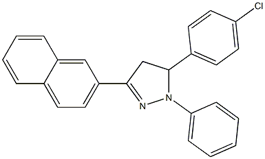 5-(4-chlorophenyl)-3-(2-naphthyl)-1-phenyl-4,5-dihydro-1H-pyrazole 结构式