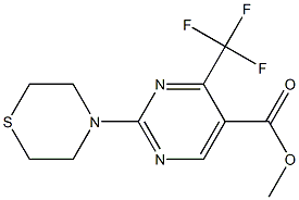 methyl 2-(1,4-thiazinan-4-yl)-4-(trifluoromethyl)pyrimidine-5-carboxylate 结构式