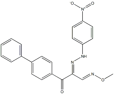 3-[1,1'-biphenyl]-4-yl-2-[(E)-2-(4-nitrophenyl)hydrazono]-3-oxopropanal O-methyloxime 结构式