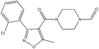 4-{[3-(2-chlorophenyl)-5-methyl-4-isoxazolyl]carbonyl}tetrahydro-1(2H)-pyrazinecarbaldehyde 结构式