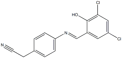 2-{4-[(3,5-dichloro-2-hydroxybenzylidene)amino]phenyl}acetonitrile 结构式