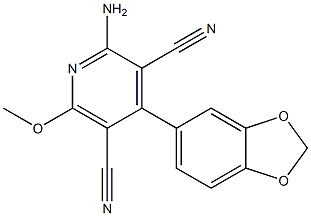 2-amino-4-(1,3-benzodioxol-5-yl)-6-methoxypyridine-3,5-dicarbonitrile 结构式