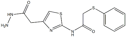 N1-[4-(2-hydrazino-2-oxoethyl)-1,3-thiazol-2-yl]-2-(phenylthio)acetamide 结构式