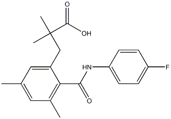 3-{2-[(4-fluoroanilino)carbonyl]-3,5-dimethylphenyl}-2,2-dimethylpropanoic acid 结构式