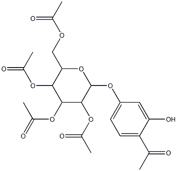 2-(4-acetyl-3-hydroxyphenoxy)-3,5-di(acetyloxy)-6-[(acetyloxy)methyl]tetrahydro-2H-pyran-4-yl acetate 结构式