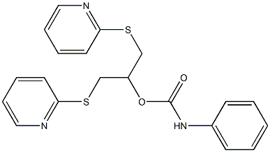 2-(2-pyridylthio)-1-[(2-pyridylthio)methyl]ethyl N-phenylcarbamate 结构式