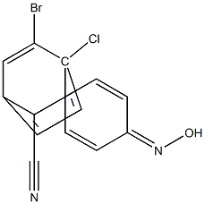 2-(3-bromo-4-hydroxyiminocyclohexa-2,5-dienyliden)-2-(4-chlorophenyl)acetonitrile 结构式