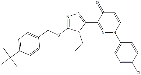 3-(5-{[4-(tert-butyl)benzyl]sulfanyl}-4-ethyl-4H-1,2,4-triazol-3-yl)-1-(4-chlorophenyl)-4(1H)-pyridazinone 结构式