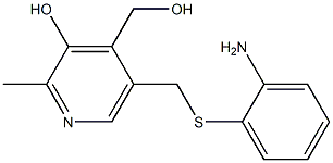 5-{[(2-aminophenyl)thio]methyl}-4-(hydroxymethyl)-2-methylpyridin-3-ol 结构式