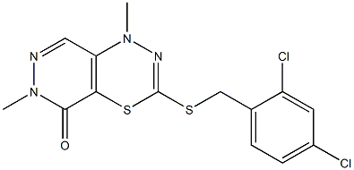 3-[(2,4-dichlorobenzyl)thio]-1,6-dimethyl-5,6-dihydro-1H-pyridazino[4,5-e][1,3,4]thiadiazin-5-one 结构式