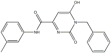 1-benzyl-6-hydroxy-N-(3-methylphenyl)-2-oxo-1,2-dihydro-4-pyrimidinecarboxamide 结构式