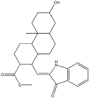 7-hydroxy-2,4b-dimethyl-1-[(3-oxo-2,3-dihydro-1H-2-indolyliden)methyl]perhydro-2-phenanthrenecarboxylic acid 结构式